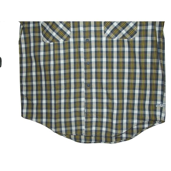 Levis Shirt Mens Size Large Plaid Button-Up Long Sleeve Brown Blue Yellow - Picture 7 of 11